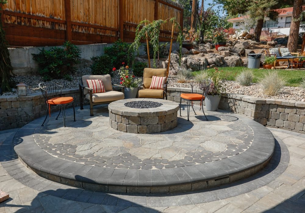 Outfoor living, fireplace, Reno Nevada Tahoe Landscaping