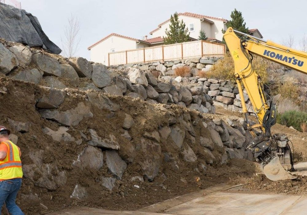 Commercial landscaping Reno, Nevada, Tahoe, California, Gail Willey, building Rock Walls