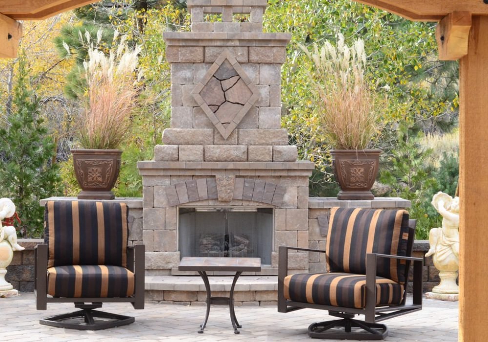 outdoor custom fire place landscaping custom reno nevada tahoe california