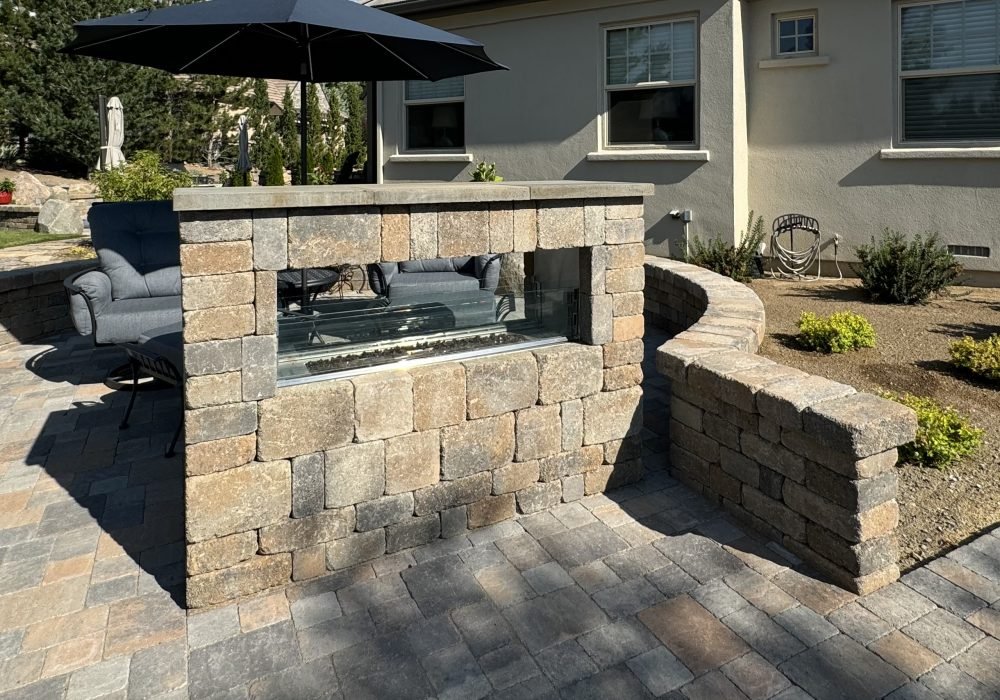 Outfoor living, fireplace, Reno Nevada Tahoe Landscaping