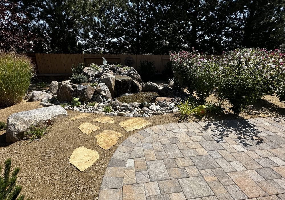 waterfall with pond